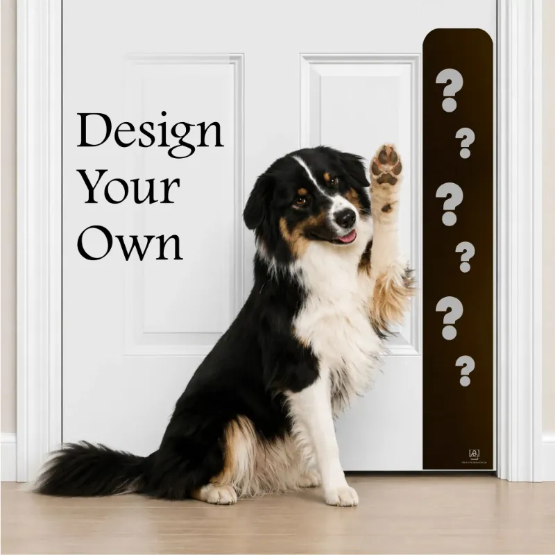 Deck the Door Decor Custom Engraved Dog Scratch Protection Door Plate with personalized design
