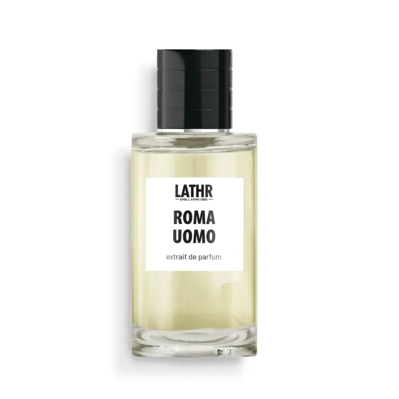 LATHR Roma Homme Extrait Cologne bottle with violet and smoked vetiver scent