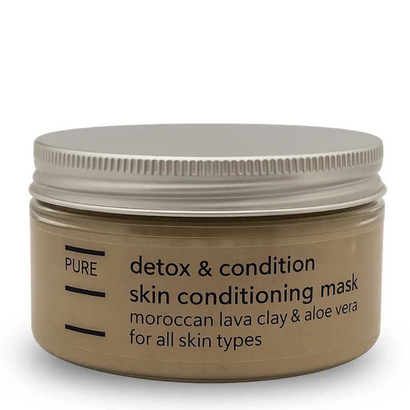 PURE Spa Skincare Detox & Condition Face Mask 100g in white container with scoop