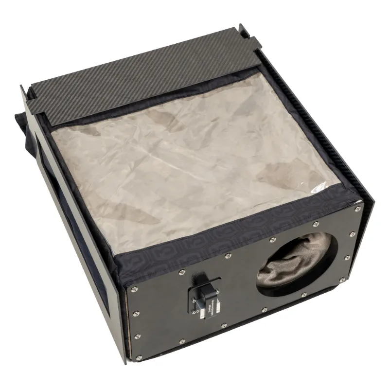 MOS Equipment Mission Darkness BlockBox Touch Pro One, compact collapsible chamber with single glove port and carrying case