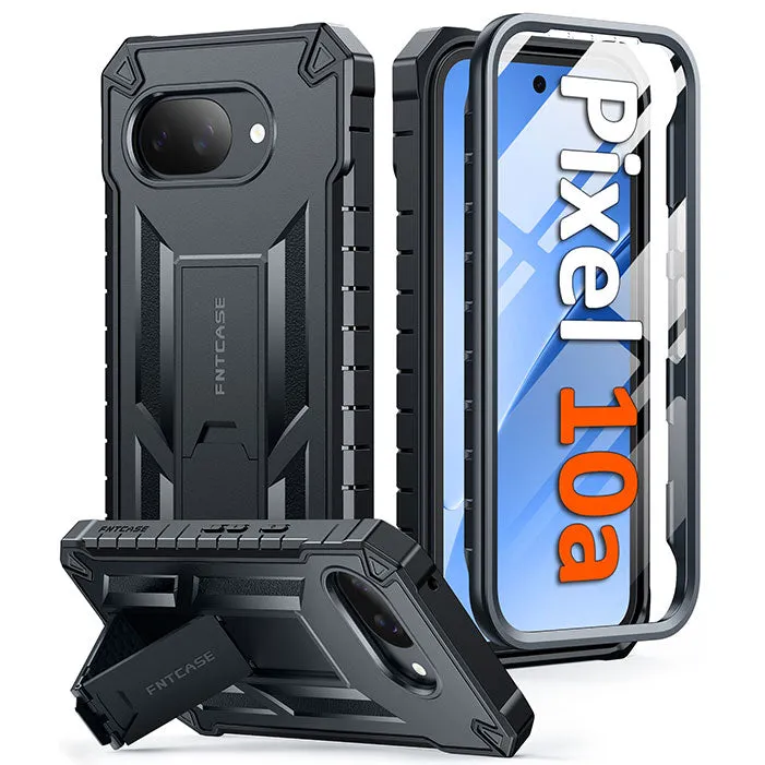 FNTCASE OFFICIAL Google Pixel 10A Phone Case with built-in kickstand and screen protector in dual-layer design
