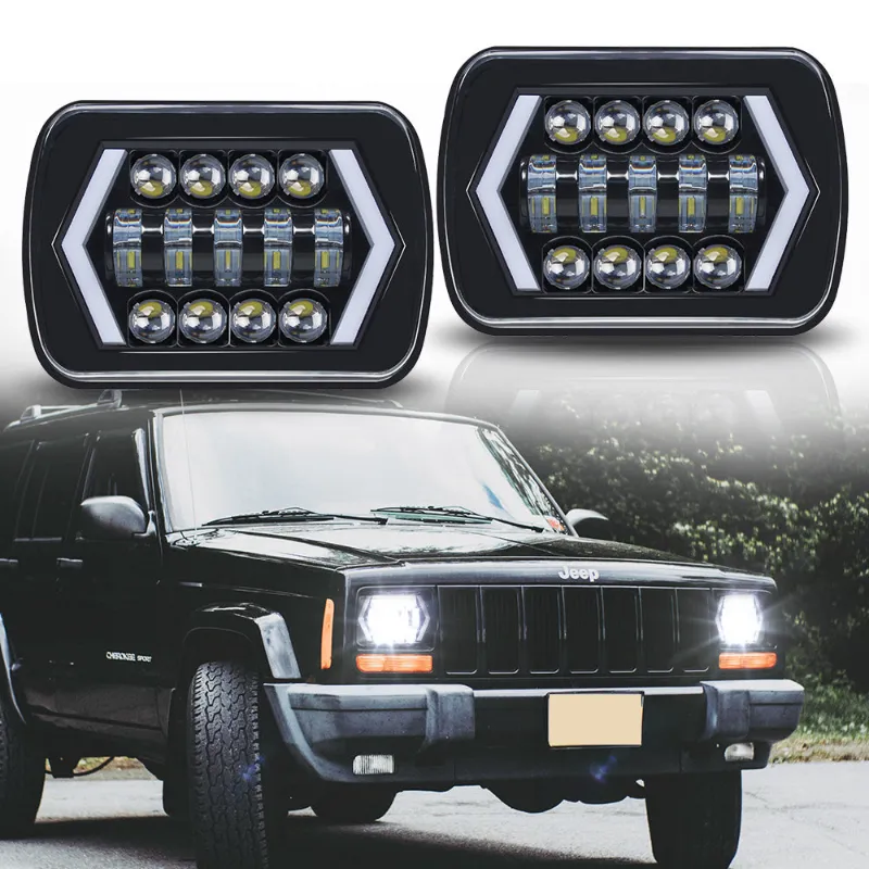 Sunpie 85W 5x7 inch LED headlights with high low beam and DRL for Jeep and trucks