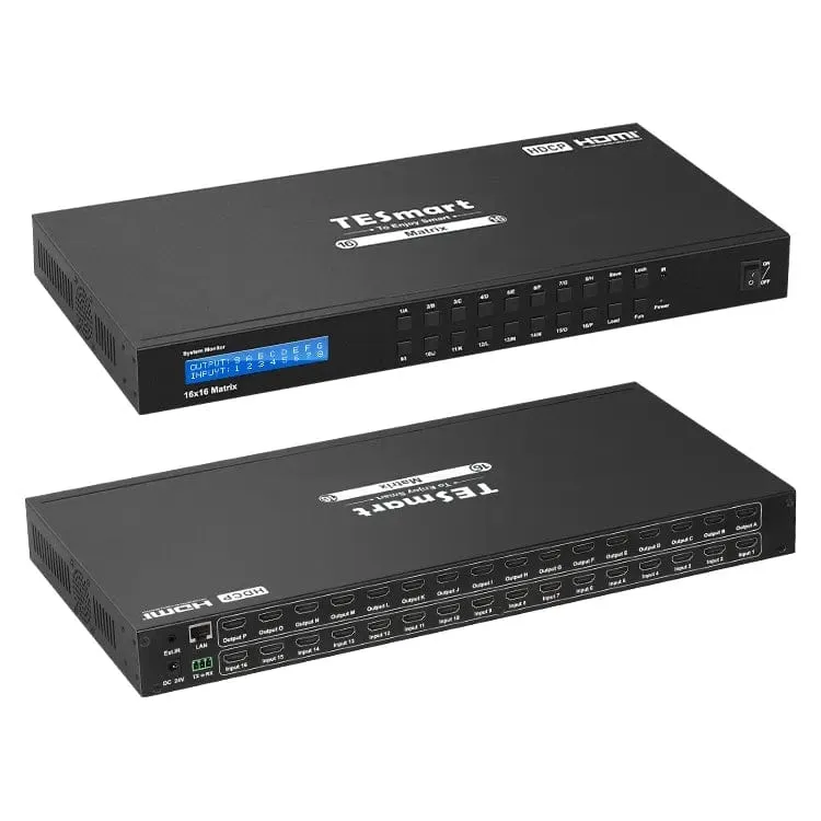 TESmart 16x16 HDMI Matrix 4K@30Hz with EDID management and rack mount design
