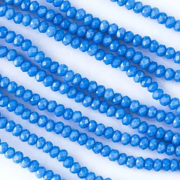 Cherry Tree Beads Crystal Opaque Bluebird Rondelle Beads, 2x2mm, 15.5 inch strand