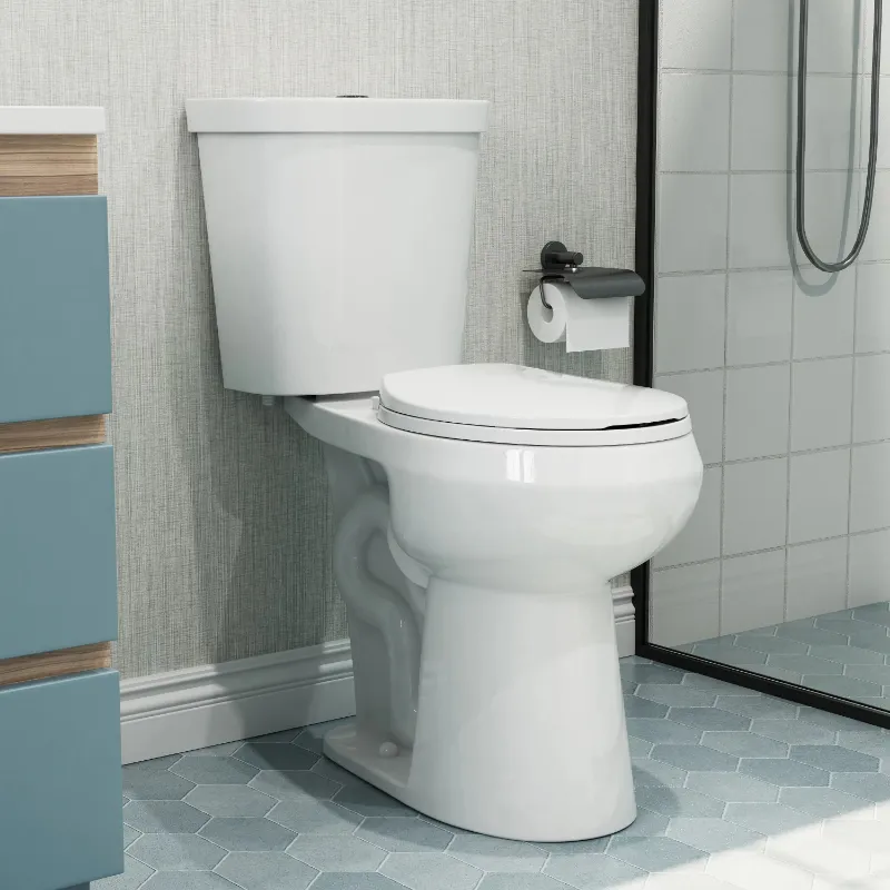 HOROW R03D 2-piece toilet with 21 inch comfort height seat and round bowl