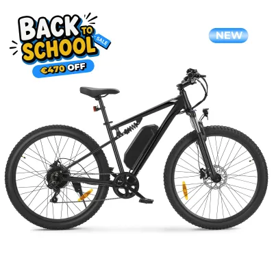 Touroll U3 Pro Full Suspension Mountain Electric Bike on rocky terrain