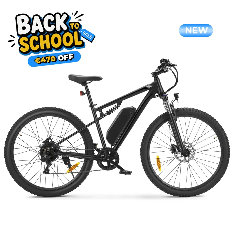 Touroll U3 Pro Full Suspension Mountain Electric Bike on rocky terrain