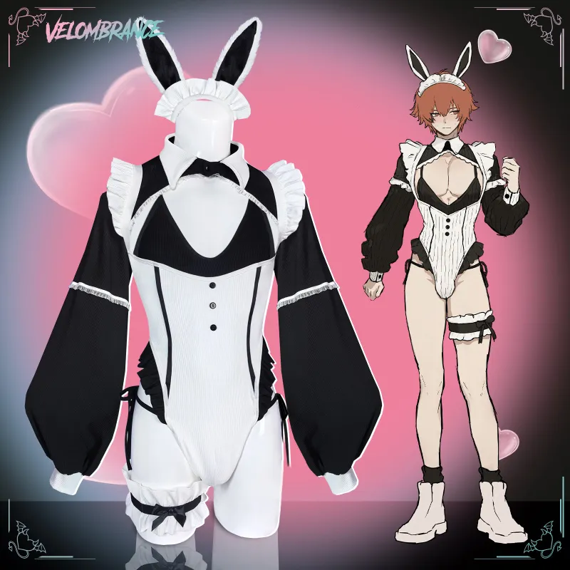 Velombrance Cozy Knit Bunny 4-piece set in black and pink shown together