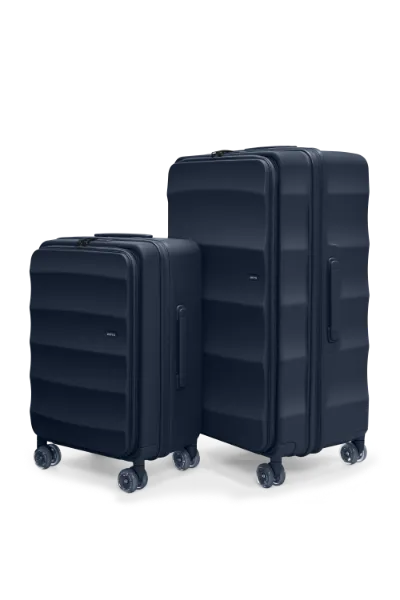 4MYTU Tank Lite Max Suitcases in Deep Navy showing two hardshell luggage pieces
