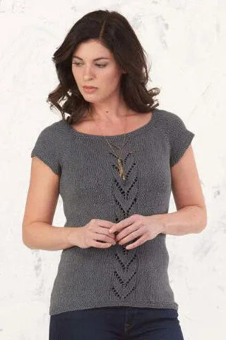 Kristen TenDyke Cresting Waves Pullover knitting pattern showing openwork stitch detail
