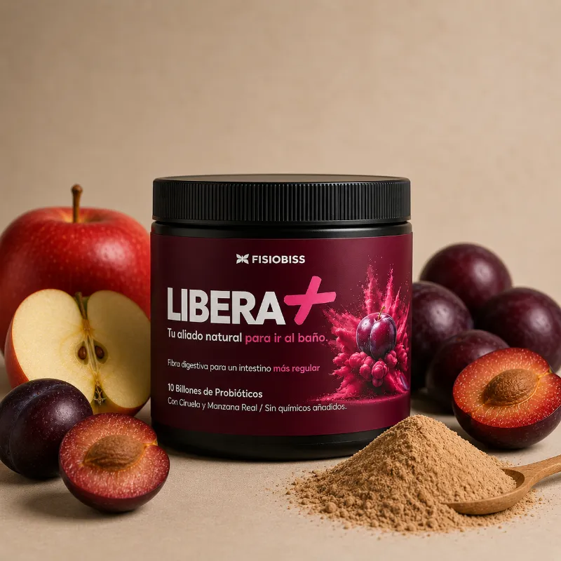 Fisiobiss LIBERA+ Fibra Digestiva 300g container showing digestive fiber supplement