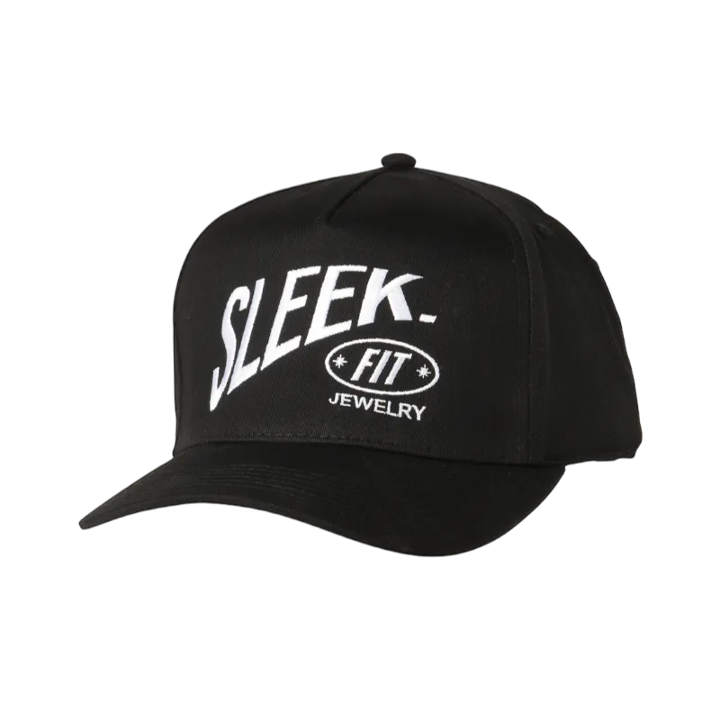 Sleek Fit Jewelry Signature Hat snapback cap shown at an angle on a plain background