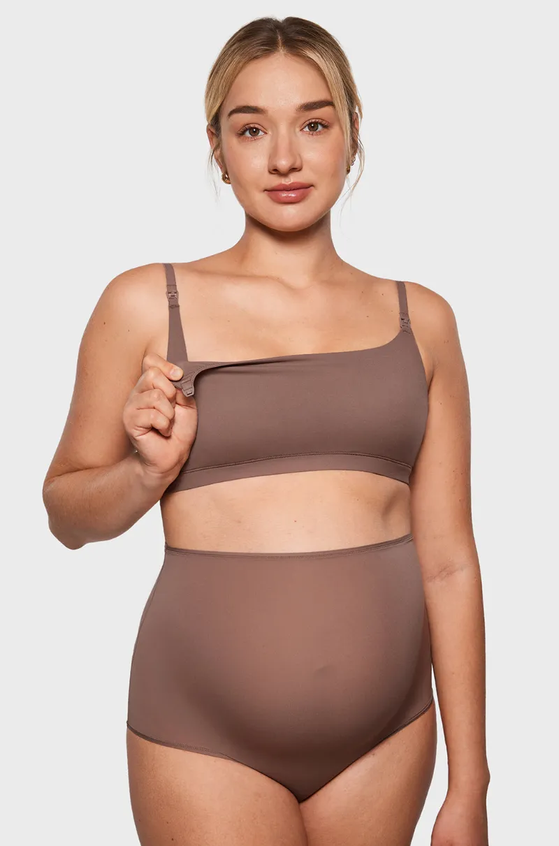 Essenther Global Inbarely Soft Three Layer Nursing Bralette with adjustable straps and nursing clips