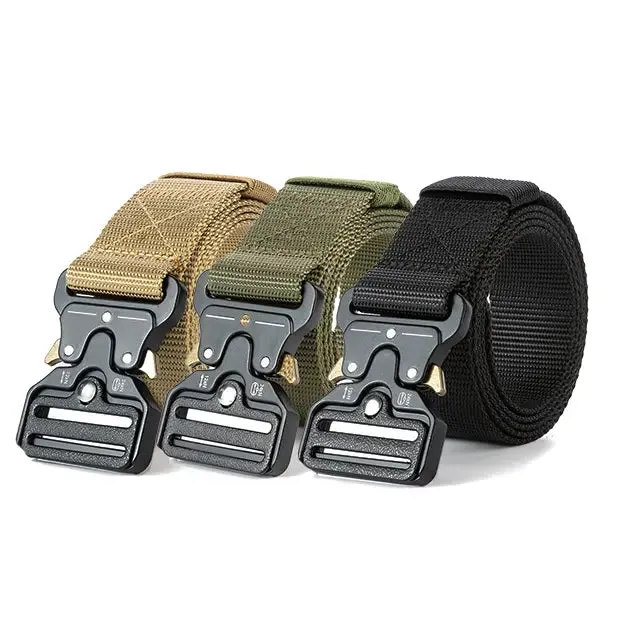 Falour Cobra Tactical Quick Release Belt with metal cobra buckle and adjustable webbing
