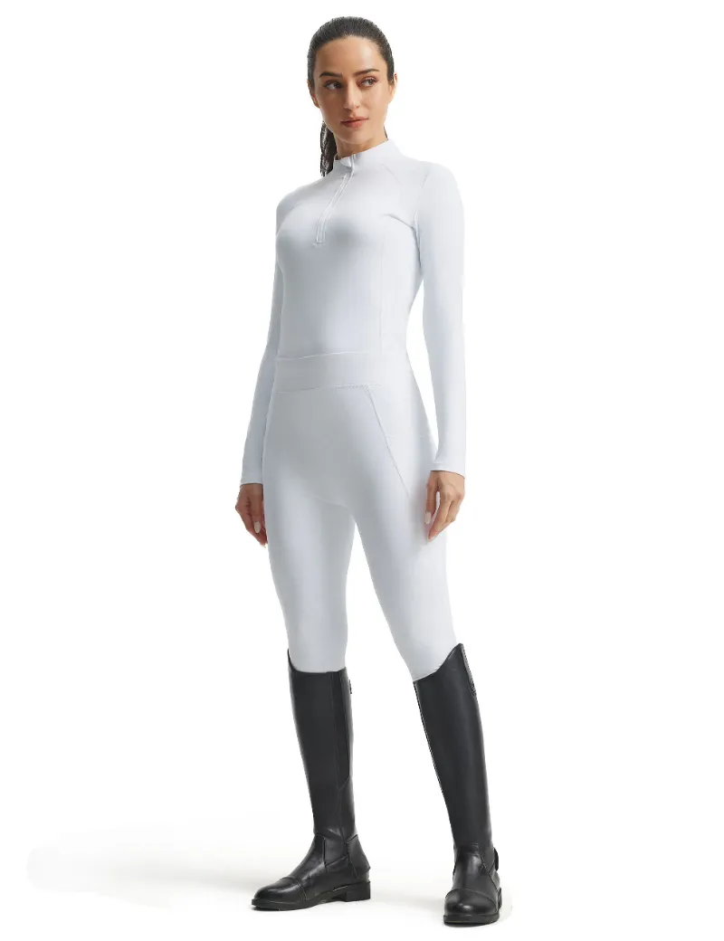 FiTST4 Women Equestrian Outfit Shirt and Knee-Patch Breeches two-piece riding set