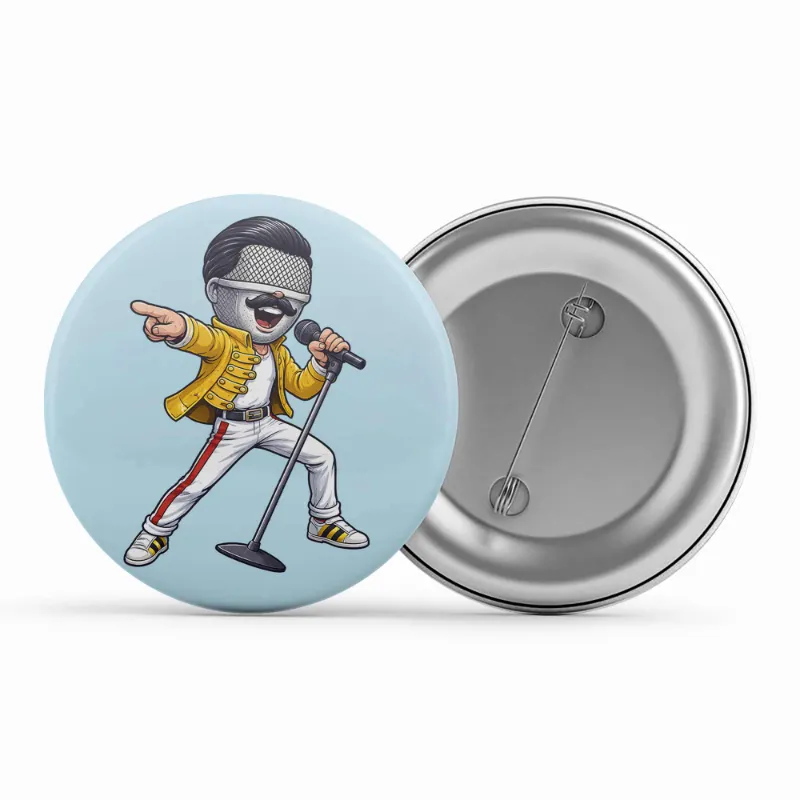 The Banyan Tee US Badge - Mic Mercury pin button with glossy finish on white background