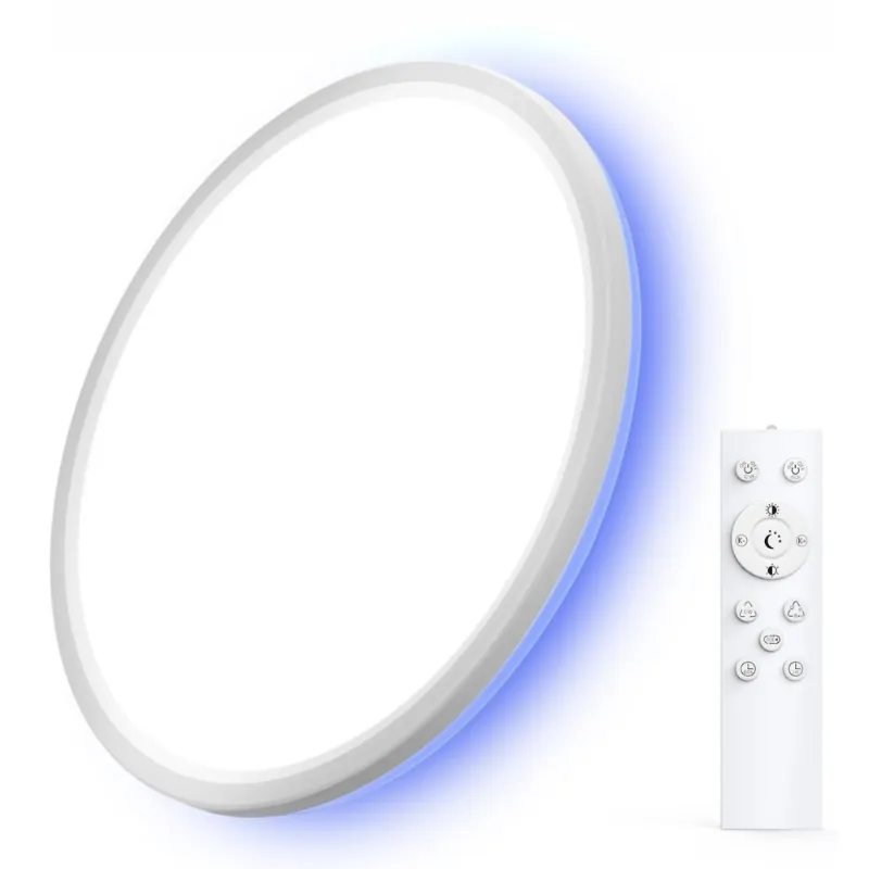 Lepower Tec UltraGlow RGB Ceiling Light with color-changing bulb installed