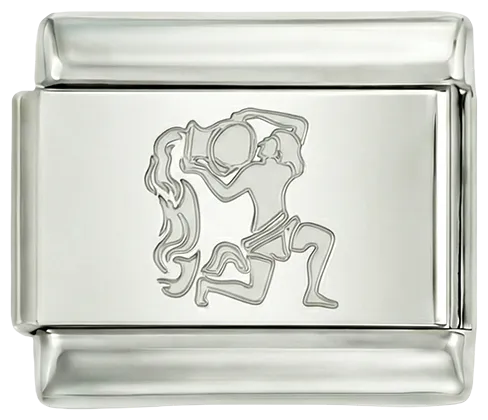 Charms Official Aquarius on Silver charm showing zodiac constellation