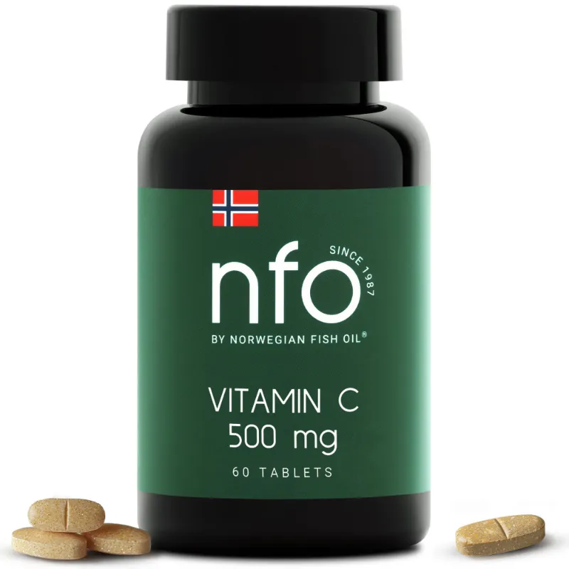 NFO Vitamin C softgel bottle against white background