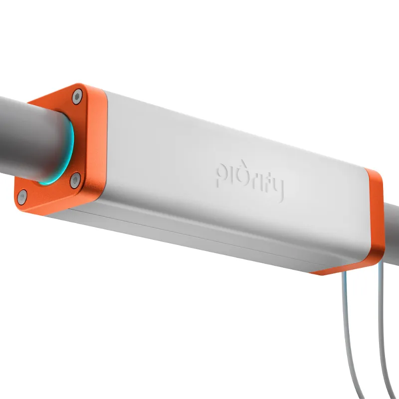 Piurify OverPipe Water Descaler showing wrap-around installation on home water pipes