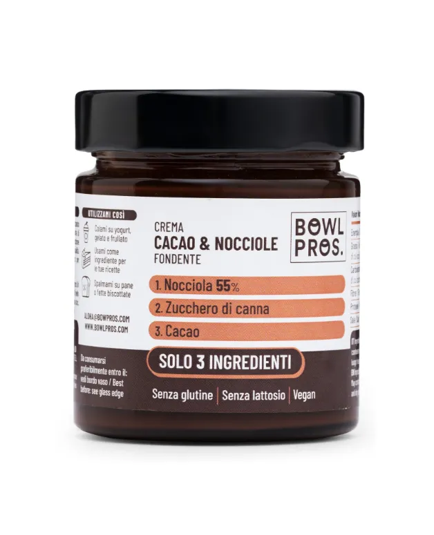 Vegaliano Cocoa and Dark Chocolate Spread jar on white background