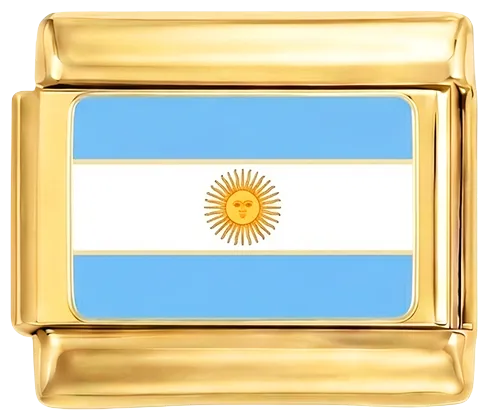 Charms Official Argentina on Gold charm with flag design in gold finish