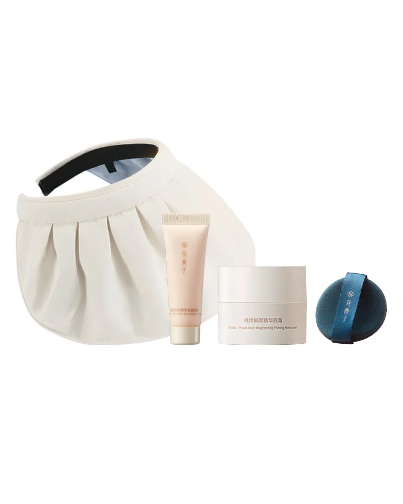 Florasis Glow Defense Set Gifts with sun hat and cushion puff