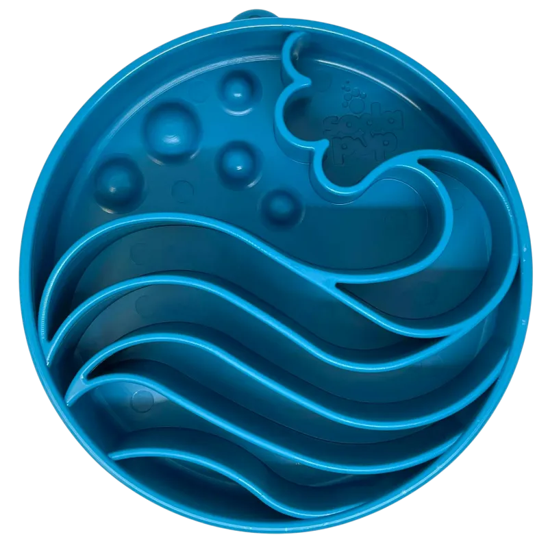 Soda Pup Wave eBowl deep slow feeder dog bowl with wave pattern maze