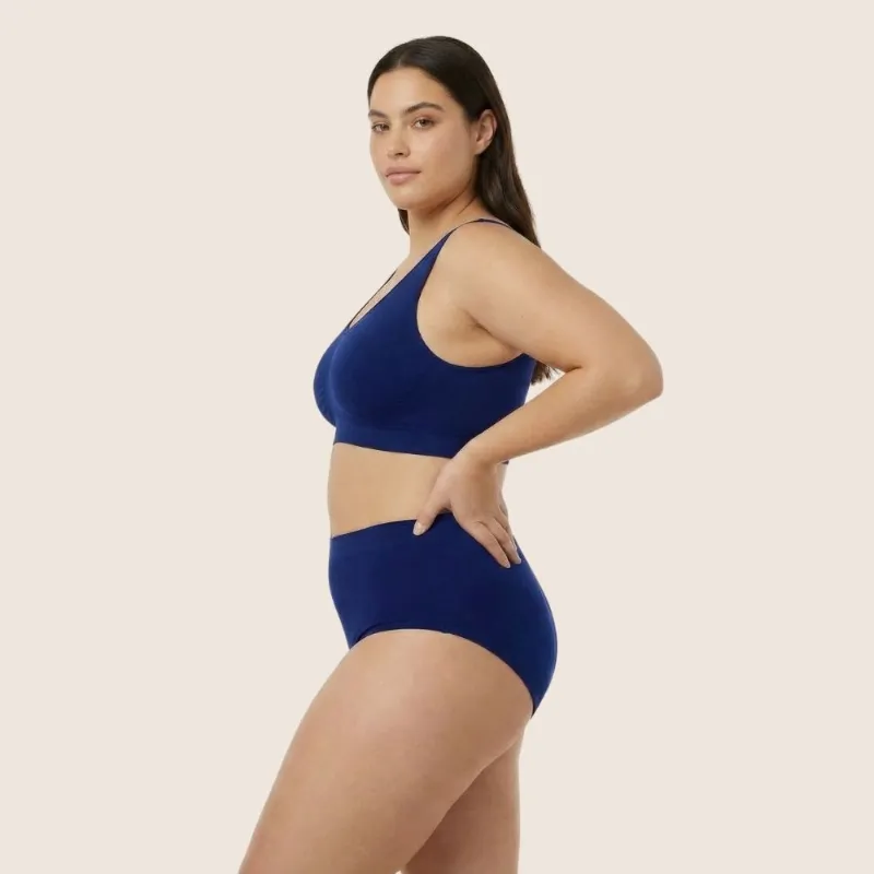 Lilova Jade Cotton Brief, organic cotton full-coverage underwear front view