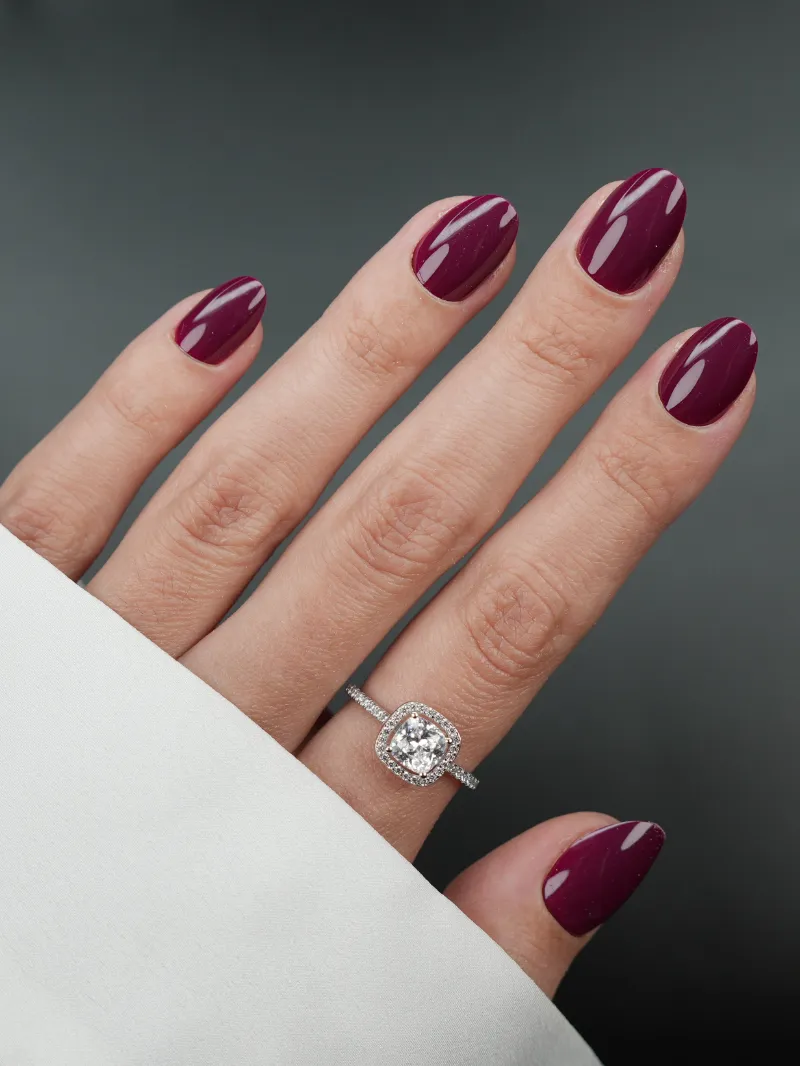 Roxy Nails Paris Aubergine press on nails in deep glossy violet shade