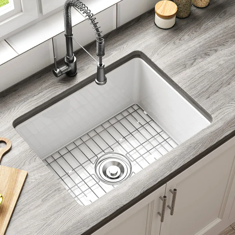 HOROW S2419W 24 inch dual mount kitchen sink with stain resistant surface