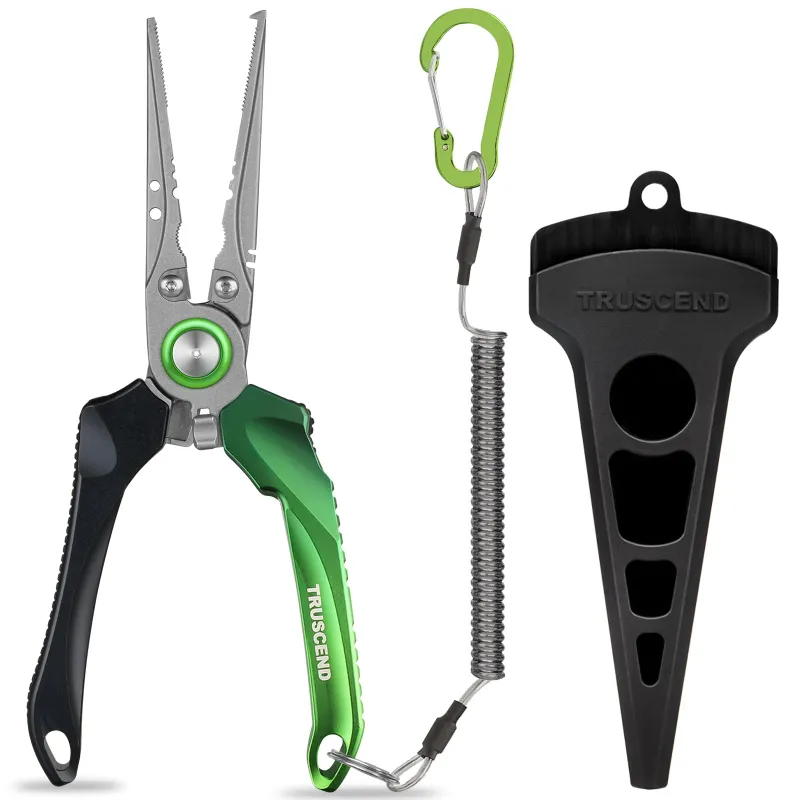 Truscend Fishing lockable fishing pliers with high tungsten cutter and ergonomic handle