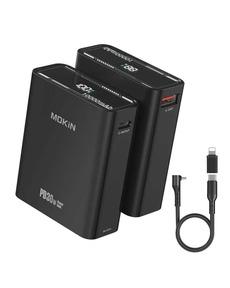 MOKiN Fast Charging Portable Power Bank 10000mAh 30W compact battery pack