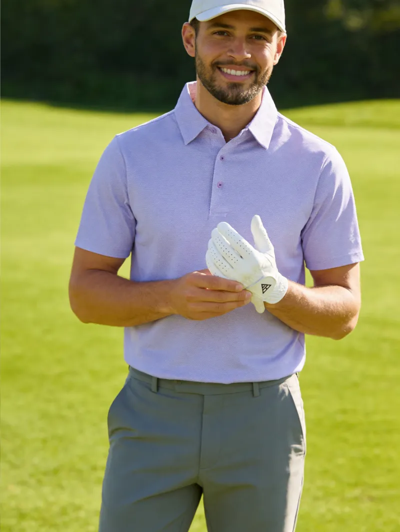 Maelreg Golf Performance Ananas Jacquard Polo in striped pattern