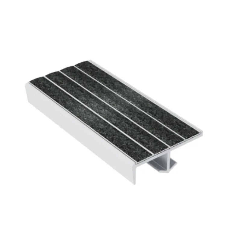 ComposiGrip Ecoglo S2170 Black Cast-in-Place Non-Slip Stair Nosing with black anti-slip surface