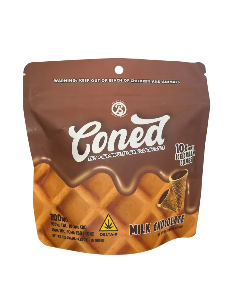 Baked Bags THC:CBD Infused Milk Chocolate CONED waffle cone edibles
