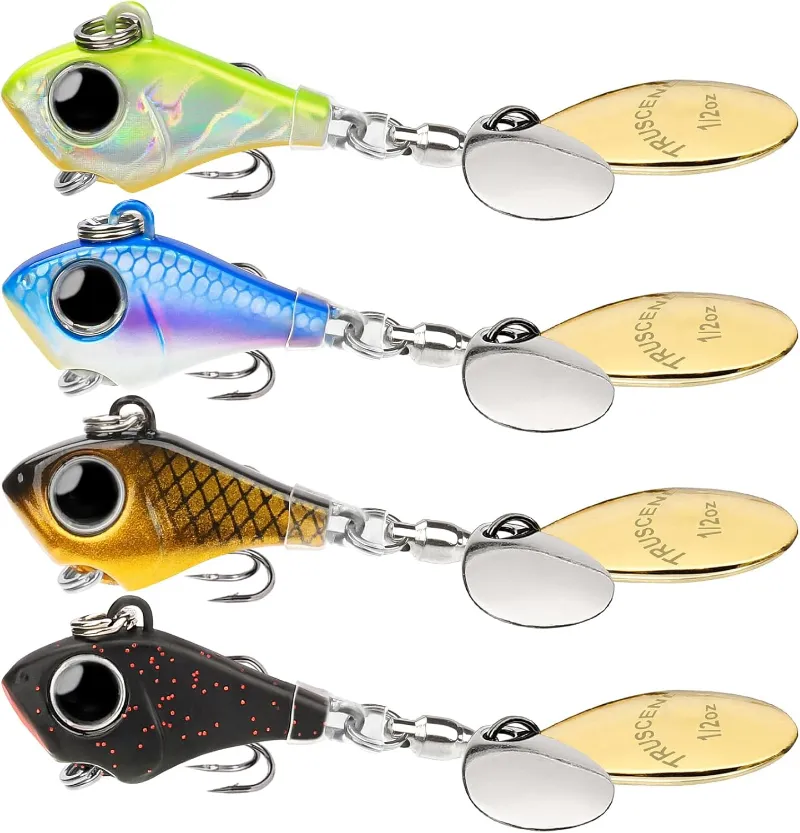 Truscend Fishing Wide Search Cover VIBE Tail Spinner lure with BKK hooks and dual blades