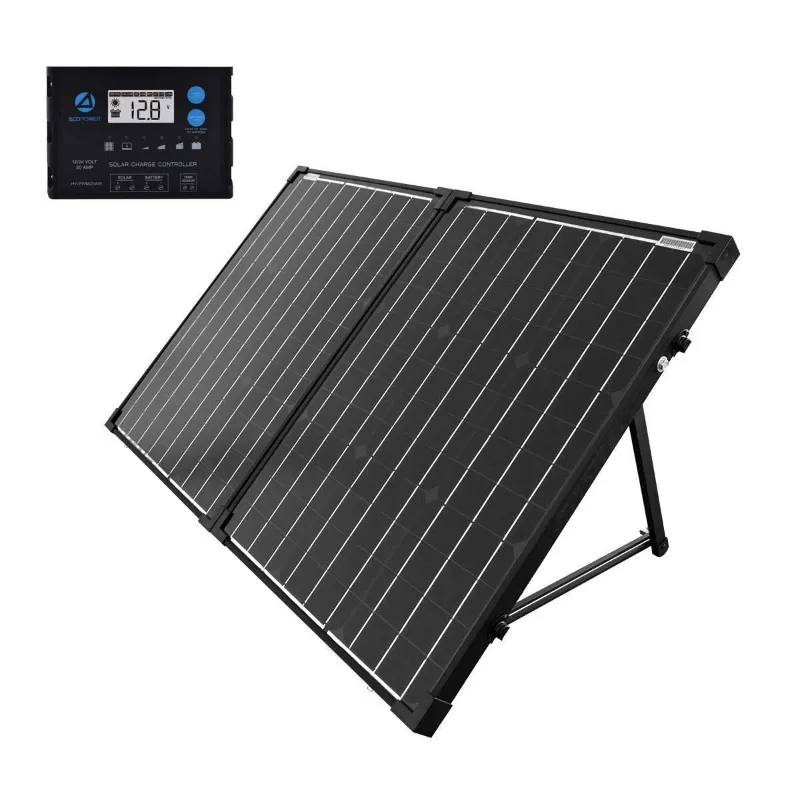 ACOPOWER 100w 12v Portable Solar Panel kit foldable suitcase with charge controller