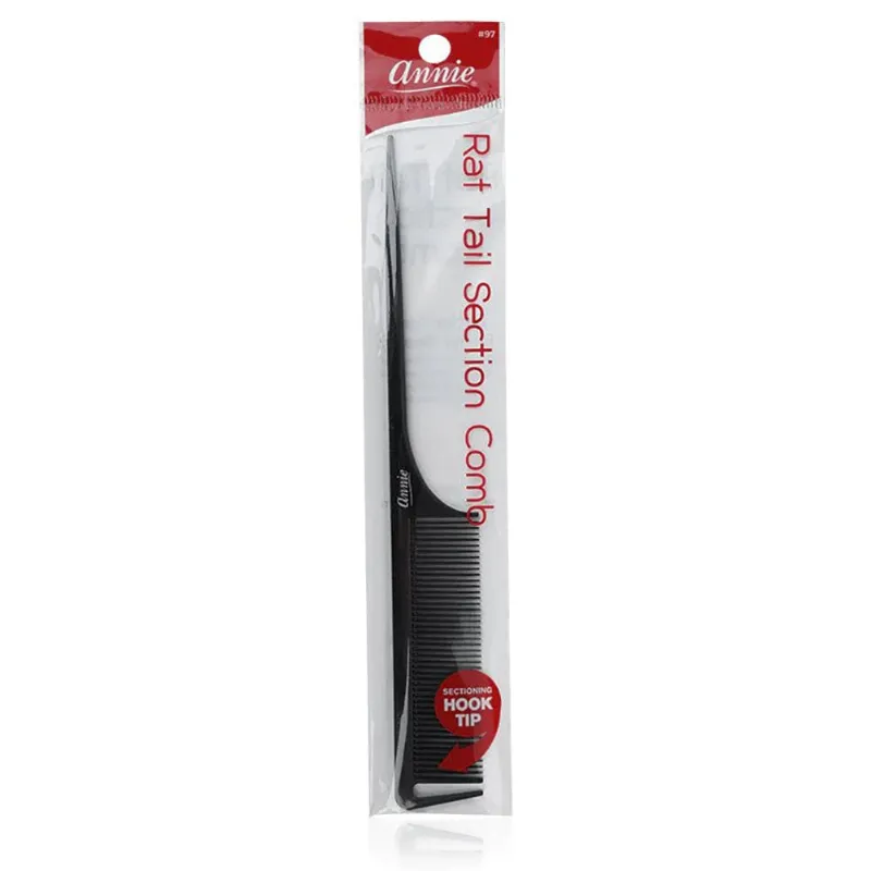 Hairsofly Shop Annie Rat Tail Section Comb Black #97