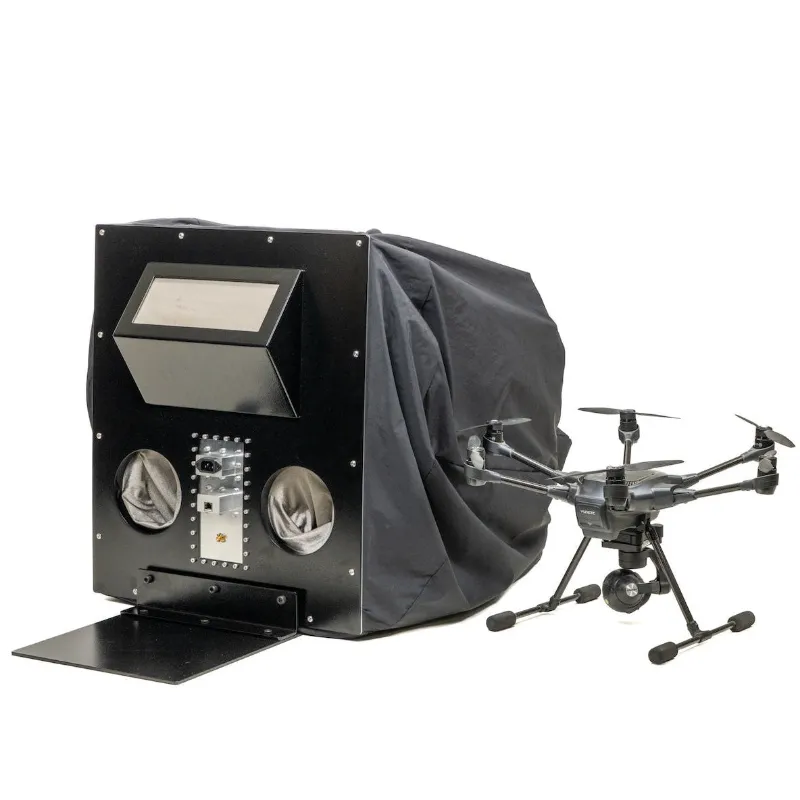 MOS Equipment Mission Darkness Drone Ops Rapid Cinch RF enclosure with transparent window and aluminum interface plate