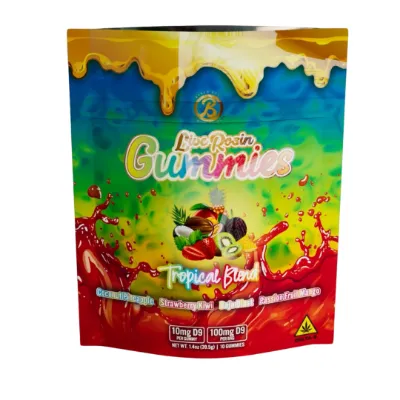 Baked Bags Exclusive Offer Tropical Live Rosin Gummies in assorted flavors