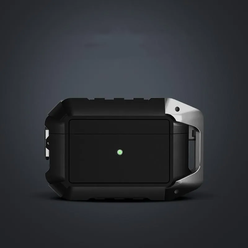 Techypop Military Grade Shockproof Protective Case for Apple AirPods 1, 2 & Pro, silicone with carabiner