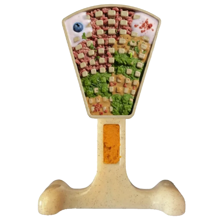 Soda Pup Waffle Tower Nylon Chew and Enrichment Toy for aggressive chewers, textured waffle shape