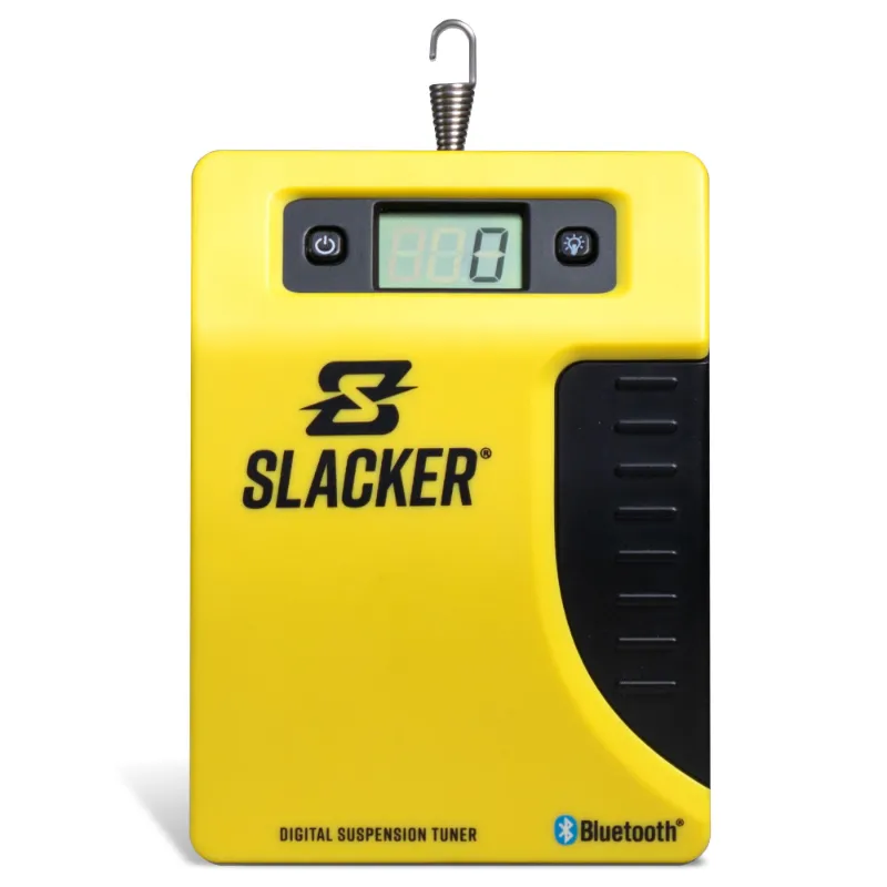 Slacker digital suspension tuner mounted on motorcycle axle