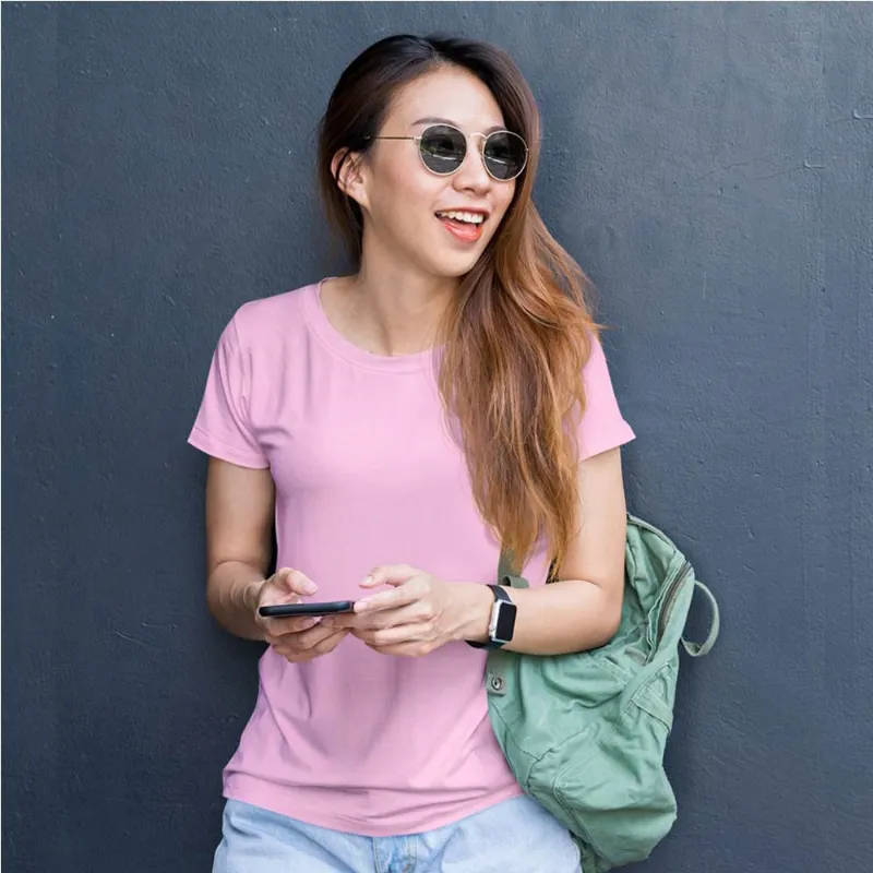 The Banyan Tee US Baby Pink Top in super combed cotton