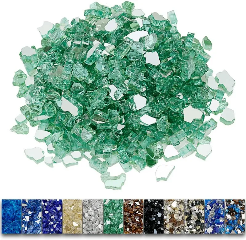 GrillPartsReplacement 1/2 inch patio heaters evergreen fire glass reflective tempered fire rocks