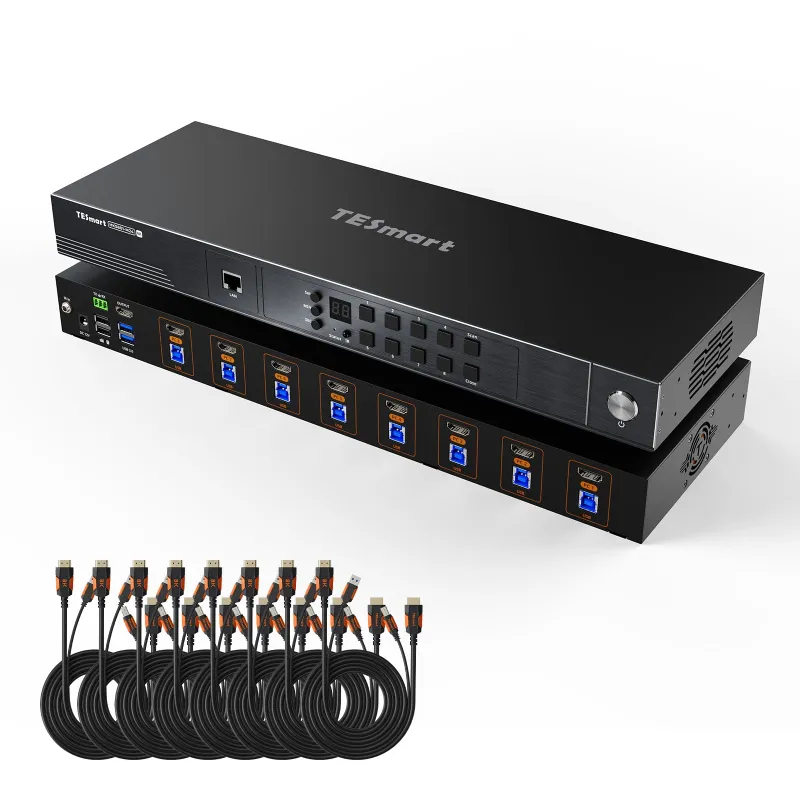 TESmart HDMI 2.1 8K60Hz 8x1 KVM Switch for 8 PCs and 1 Monitor