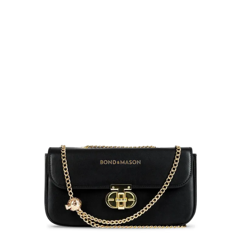 Bond & Mason The Carla Crossbody Bag (Black) product photo showing black crossbody bag