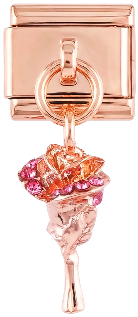 Charms Official Bouquets of Flowers on Rose Gold charm with floral detailing