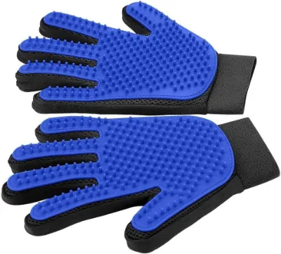 Rhykin Easy Brush Bathing Gloves showing grooming gloves with bristles for pet baths